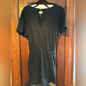 Smash & Tess Black Short Sleeve Shorts with Waist Tie and Pockets